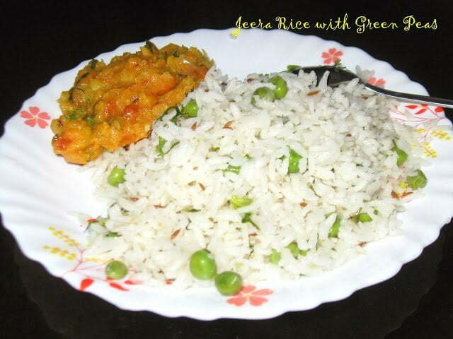 Jeera Rice with Green Peas