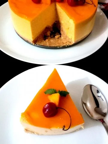 Mango Cheese Cake | No Bake-Mango Cheese Cake