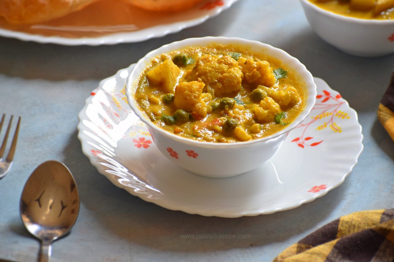 Cauliflower Potato Kurma aloo gobi kurma Palate's Desire