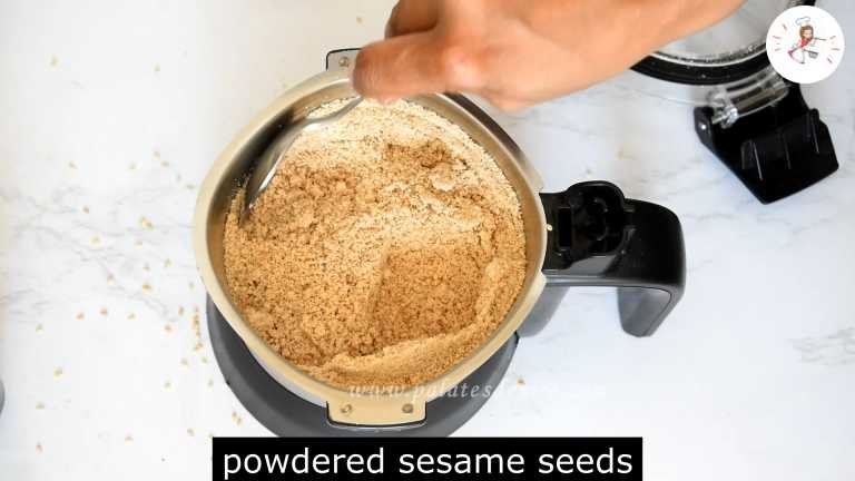 sesame seeds powdered after processing
