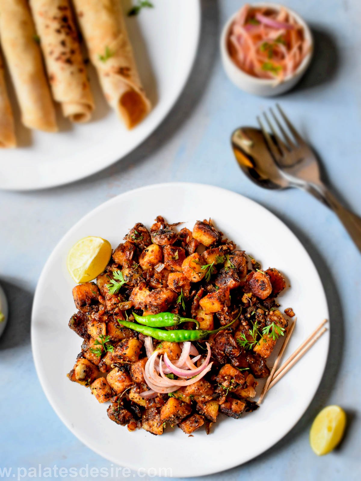 paneer-pepper-dry-with-roll